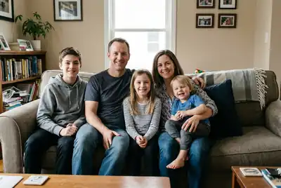 Family of five photo before